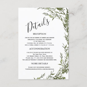 Greenery Minimalist Wedding Enclosure Cards