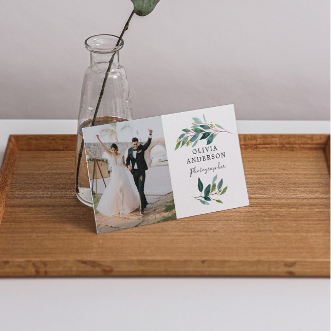 Greenery Modern Photo Business Card (Creator Uploaded)