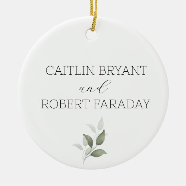  Greenery Modern Wedding  Ceramic Tree Decoration (Front)