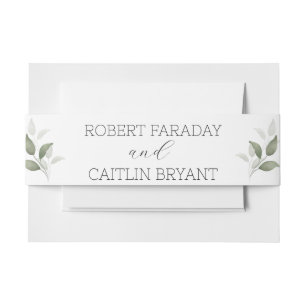 Greenery Modern Wedding Invitation Belly Band