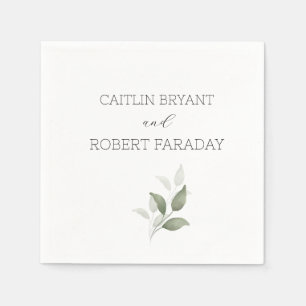 Greenery Modern Wedding Napkin