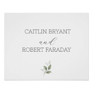  Greenery Modern Wedding  Poster