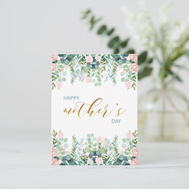 Greenery Mother's Day Greeting Card (Standing Front)