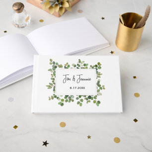 Greenery NAME & NAME Wedding DATE Timeless Couple Guest Book