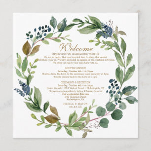 Greenery Navy Gold Welcome Letter Programme