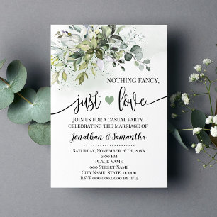 Greenery Nothing Fancy Just Love Elopement Invite