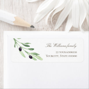 greenery olive branch label