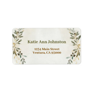 Greenery Olive Branch Return Address Label