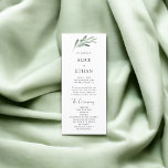 Greenery Olive Wedding Programme<br><div class="desc">Modern botanical wedding program features an olive branch. Perfect for spring and botanical weddings.</div>