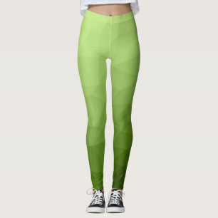 Greenery ombre gradient geometric mesh leggings