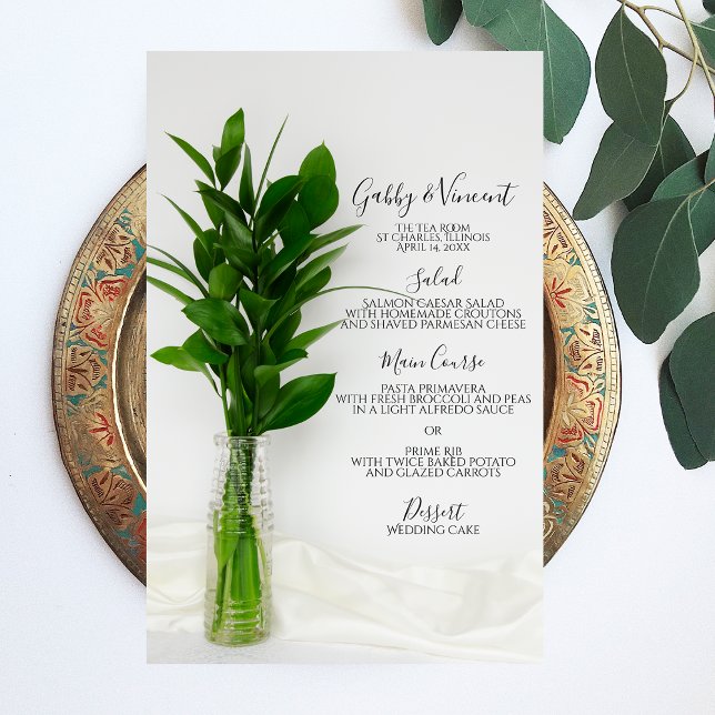 Greenery on White Wedding Menu (Creator Uploaded)