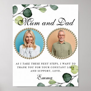 Greenery Parents of the Bride Thank You Gift Poster