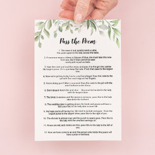Greenery Pass the Poem Bridal Shower Game Invitation