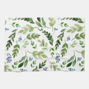 Greenery Pattern Leaf Garden Botanical Green Tea Towel