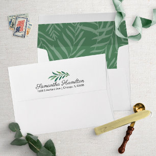 Greenery Pattern Wedding Invitation Envelope