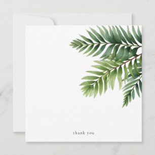 Greenery Personalised Square Thank You Card