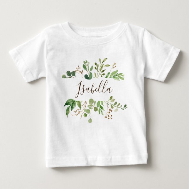 Greenery personlized baby T-Shirt (Front)