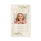 Greenery Photo Funeral Memorial Prayer Cards