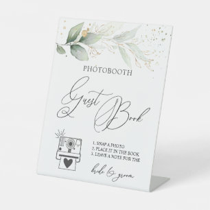 Greenery Photo Guest Book Sign Pedestal