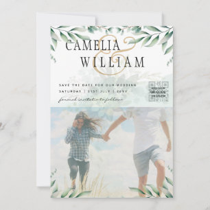 Greenery PHOTO WEDDING INVITATION Eucalyptus