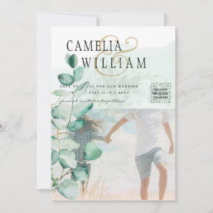 Greenery PHOTO WEDDING INVITATION Eucalyptus