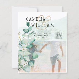 Greenery PHOTO WEDDING INVITATION Eucalyptus