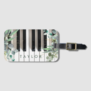 greenery piano design luggage tag