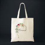 Greenery Pink Blush Floral Bridesmaid Tote Bag<br><div class="desc">This greenery pink blush floral bridesmaid tote bag is the perfect wedding gift to present your bridesmaids and maid of honour for a modern wedding. The design features hand-painted illustrated beautiful pink,  blush and yellow peonies with green foliage.</div>