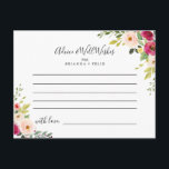 Greenery Pink Blush Floral Wedding Advice Card<br><div class="desc">This greenery pink blush floral wedding advice card is perfect for a modern wedding. The design features hand-painted illustrated beautiful pink, blush and yellow peonies with green foliage. These cards are perfect for a wedding, bridal shower, baby shower, graduation party & more. Personalise the cards with the names of the...</div>