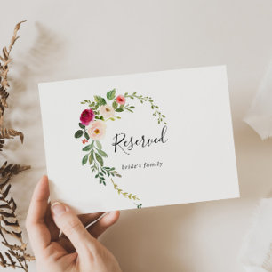 Greenery Pink Blush Floral Wedding Reserved Sign