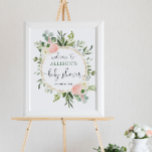 Greenery pink girl baby shower welcome sign<br><div class="desc">For more advanced customization of this design,  simply select the "Customize It" button above!</div>