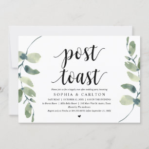 Greenery, Post Toast Wedding Party Invitation