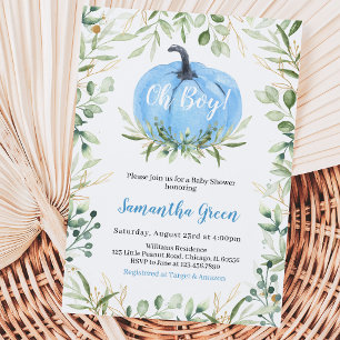 Greenery Pumpkin Baby Shower Invitation