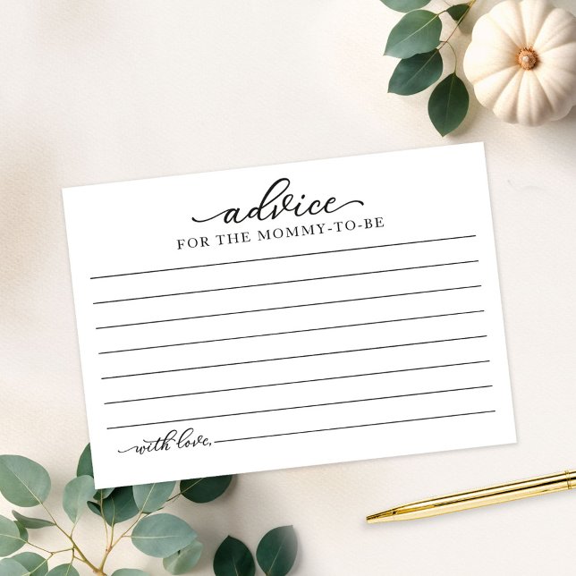 Greenery Pumpkin Fall Baby Shower Advice Cards (Creator Uploaded)