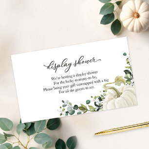 Greenery Pumpkin Fall Baby Shower Display Shower Enclosure Card