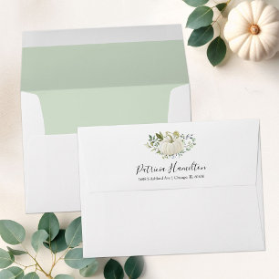 Greenery Pumpkin Fall Baby Shower Envelope