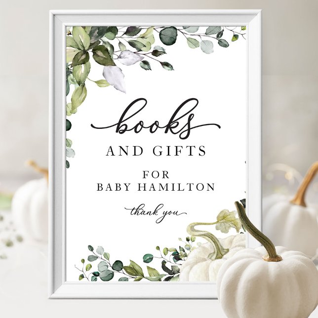 Greenery Pumpkin Fall Books for Baby Sign (Creator Uploaded)