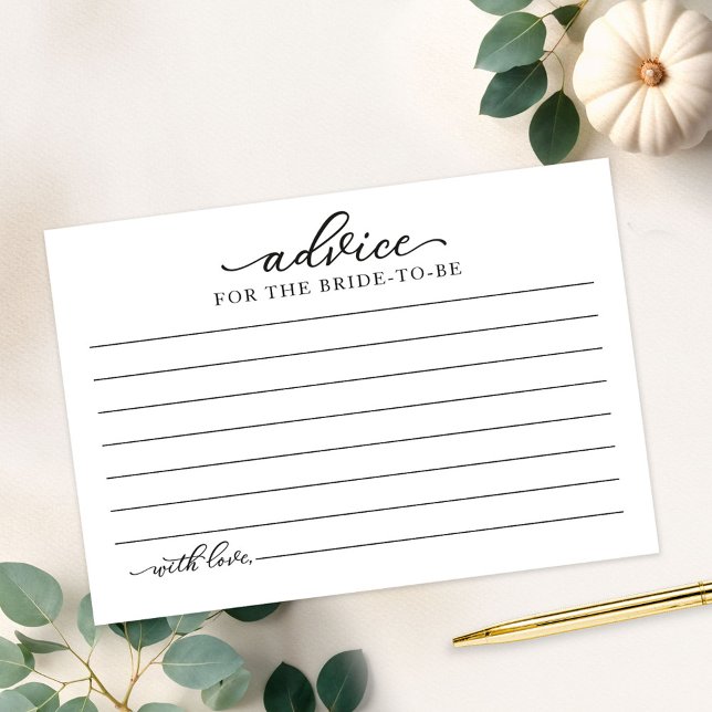 Greenery & Pumpkin Fall Bridal Shower Advice Card (Creator Uploaded)