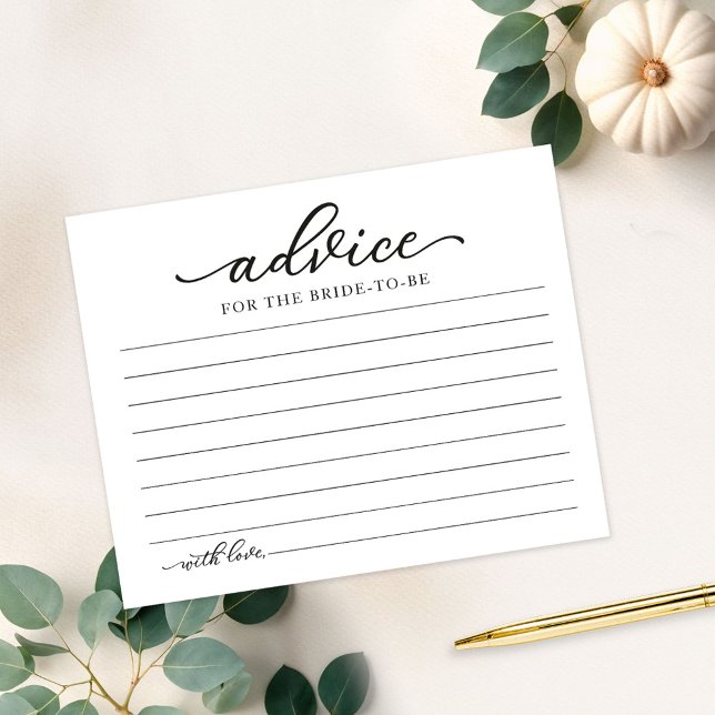 Greenery & Pumpkin Fall Bridal Shower Advice Card (Creator Uploaded)