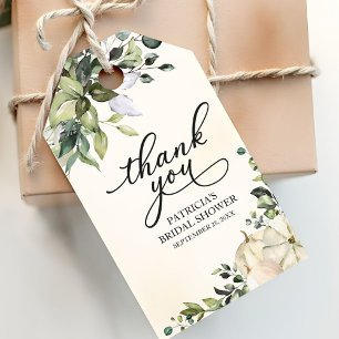 Greenery Pumpkin Fall Bridal Shower Favour Gift Ta Tags