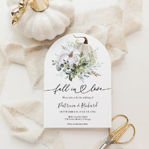 Greenery Pumpkin Fall Bridal Shower Invitation
