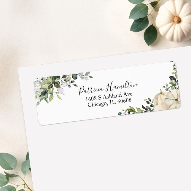Greenery Pumpkin Fall Bridal Shower Label (Creator Uploaded)
