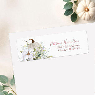 Greenery Pumpkin Fall Bridal Shower Label
