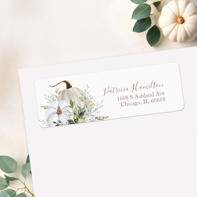 Greenery Pumpkin Fall Bridal Shower Label (Creator Uploaded)