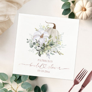 Greenery Pumpkin Fall Bridal Shower Napkins