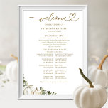 Greenery Pumpkin Fall Wedding Program Sign<br><div class="desc">Create an elegant and timeless fall-themed wedding suite that effortlessly reflects your style with personalised details.</div>