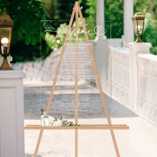 Greenery Pumpkin Fall Wedding Program Sign