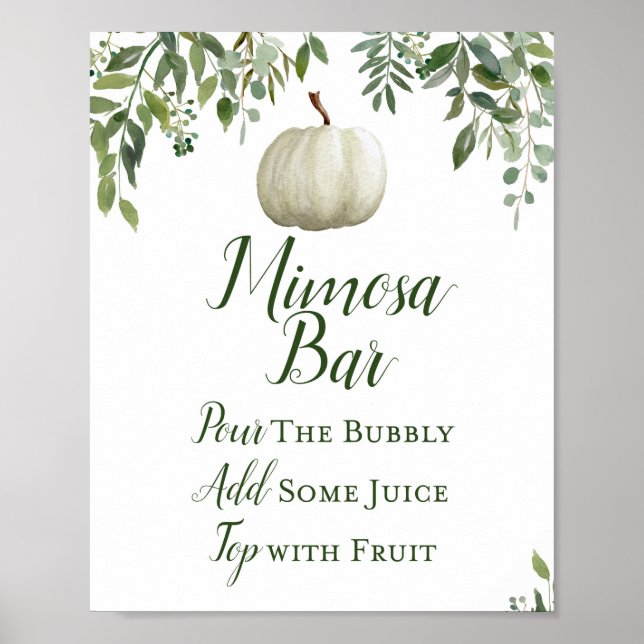 Greenery Pumpkin Sign, Bridal Shower Sign (Front)
