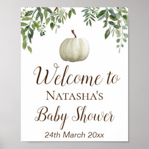 Greenery Pumpkin Welcome Sign, Baby Shower Sign