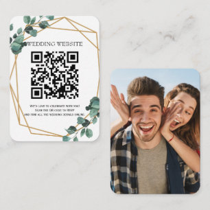 Greenery QR Code  and Photo Enclosure Invitation